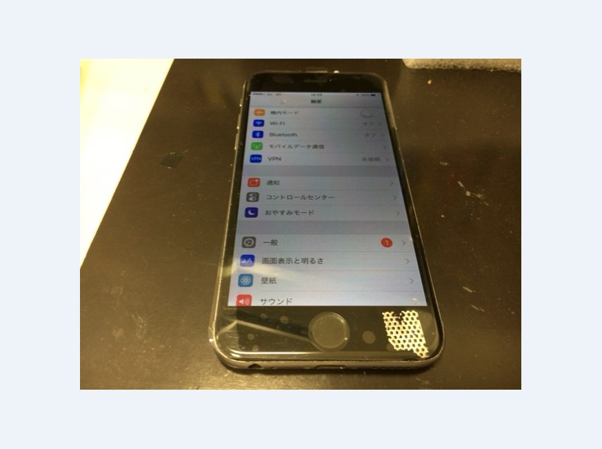 液晶画面交換修理後のiPhone6